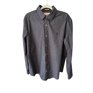 Men's Penguin Size XXL Gray Long Sleeve Button Down Shirt. Heritage‎ Slim Fit.